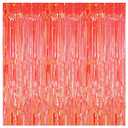 KatchOn, Neon Red Streamers Party Decorations -3.2x8 Feet | Graduation Backdrop for Graduation Decorations 2025 | Red Backdrop for Carnival Decorations | Red Fringe Backdrop, Red Birthday Decorations