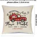 Valentines Day Decorations Pillow Covers 18x18 inch Set of 4 Red Heart and Love Decor Throw Pillows Decorative Cushion Cases for Home Wedding Party