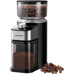 SHARDOR Electric Burr Coffee Bean Grinder for Home Use, 40 Grind Settings with 50-Second Adjustable Timer, One-Touch Espresso Grinder, Black
