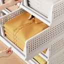 Closet Organizer System, Stackable Plastic Clothes Storage Basket, Stackable, Foldable Organizer for Wardrobe Clothes Organizer Suitable for Bedrooms Bathrooms Kitchen Living Rooms 