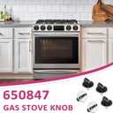 650847 Knob Cooktop Stove Replacements Compatible for Bosch Stove Knobs Replacements/Electric Stove Knobs,Gas Range,Oven Stove Top Range Surface Burner Knobs,5 Packs