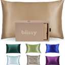 Blissy Silk Pillowcase - 100% Pure Mulberry Silk - 22 Momme 6A High-Grade Fibers - Silk Pillow Cover for Hair & Skin - Regular, Queen & King (Taupe, Standard)