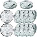Hicarer 10 Pcs R 4" Round Shallow Electrical Box Pancake Electrical Ceiling Fan Box with 1/2" Deep 1/2" Bottom Knockout for Ceiling Fan Wall Lighting Fixture with Retaining Clip Galvanized Steel