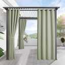 RYB HOME Patio Outdoor Curtains Waterproof Blackout Indoor Outdoor Curtains Insulated UV Block Drapes for Farmhouse Garden Cabin Gazebo Arbor Porch Door, 1 Panel, W 52 x L 108, Sage Green