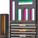 Calmbee 9-in-1 Bamboo Kitchen Organizer - Black & Multicolor Modern Minimalist Caddy with 3-in-1 Wrap Dispenser, Cutter & Bag Organizer