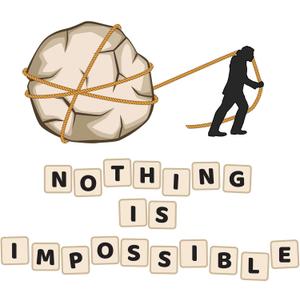 Active Quote Wall Decal Nothing is Impossible Nothing is Impossible Quote Cute Size: 30 Inch X 27 Inch