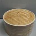 Prime Home Direct Bamboo Steamer Basket 12-Inch | 2-Tier | 100% Organic Bamboo | Complete Kit: 50 Liners, Chopsticks & Ceramic Sauce Dish | Steam Dumplings, Bao Buns, Dim Sum, Vegetables