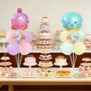 Ice Cream Party Balloons Stand for Table 2 Sets with 2 Ice Cream Foil Balloons 14 Pastel Latex Balloons for Sweet One Birthday Girl Baby Shower Party Decorations