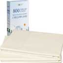 Heirloom Soft, Smooth & Thick Certified 800 Thread Count 100% Cotton Sateen is Superior to Egyptian Cotton Claims, 2 Pillow Cases Standard Size Fits Standard & Queen Size Pillows (Creamy Ivory)