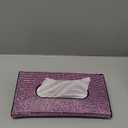 Car Sun Visor Tissue Box Holder,Dermasy Hanging Car Sparkly Crystal PU Leather Napkin Case Holder Bling car Accessories for Women and Ladies (Pink)