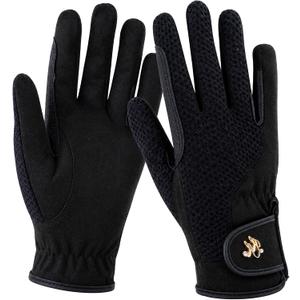 Harrison Howard Women Horse Riding Gloves, Lightweight Equestrian Riding Gloves, Comfortable Grip for Rein & Whip Control Black M