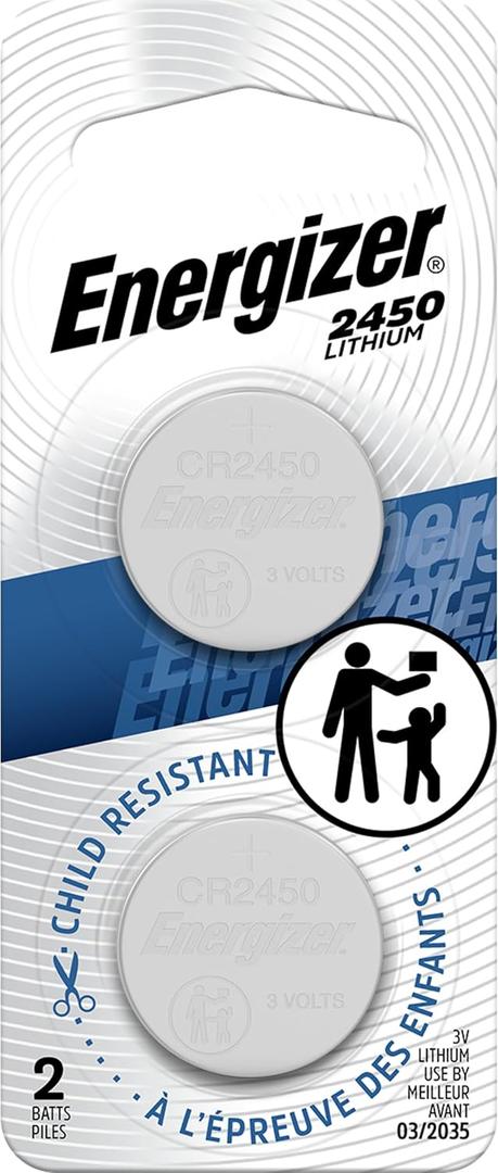 Energizer 2450 Lithium Coin Battery, 2 Pack (Standard)