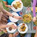 WELLIFE 10 Inch Paper Plates, 125-Pack 100% Compostable Heavy Duty Disposable Plates Bulk, Biodegradable Bagasse, Eco-Friendly, PFAS-Free | BPI Certified | Microwaveable (White)