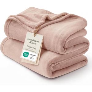 Bedsure GentleSoft Fleece Blankets Queen Size Dusty Pink - Bed Blanket Soft Lightweight Plush Fuzzy Cozy Luxury Microfiber, 90x90 inches
