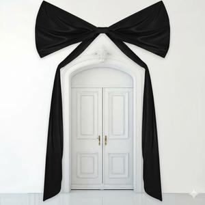 Knitgrip Large Bow Themed Party Decorations 95.7 x 68.9 Inch Giant Bow Decor Satin Ribbon Wedding Birthday Decor for Arch Wall Coquette Baby Shower Bachelorette Bridal Supplies(Black)
