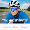 suoso Sports Cycling Glasses for Men: UV400 Polarized Wraparound Sunglasses for Women Running Riding Fishing Baseball TR90