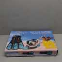 Snorkel Set with Fins for Adults, Snorkeling Gear for Adults Men and Women, Snorkle, Mask Set Adults Dry Top Snorkel Mask Combo Set with Travel Bag for Snorkeling, Diving, Swimming (Small-Medium, Purple)