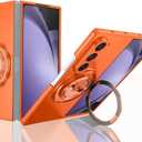 Compatible with Samsung Galaxy Z Fold 6,Magnetic Stand Ring Holder Shockproof Slim Cell Cover Protective,Phone Cover Case for Samsung Galaxy Z Fold 6(Orange)