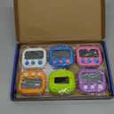 6 Pack Multi-Function Electronic Timer - Magnetic Digital Timers Big LCD Display The Loud/Silent Switch Countdown Timer Extensively Use in Break Time, Cooking,Gym, Meeting, Classroom