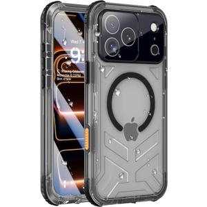 for iPhone 17 Pro Max Waterproof Case with Magsafe, Built-in [Camera & Screen Protector] [Lanyard], IP68 Water Proof Full Body Dustproof Heavy Duty Frosted Protective Phone Cover, 6.9" Black