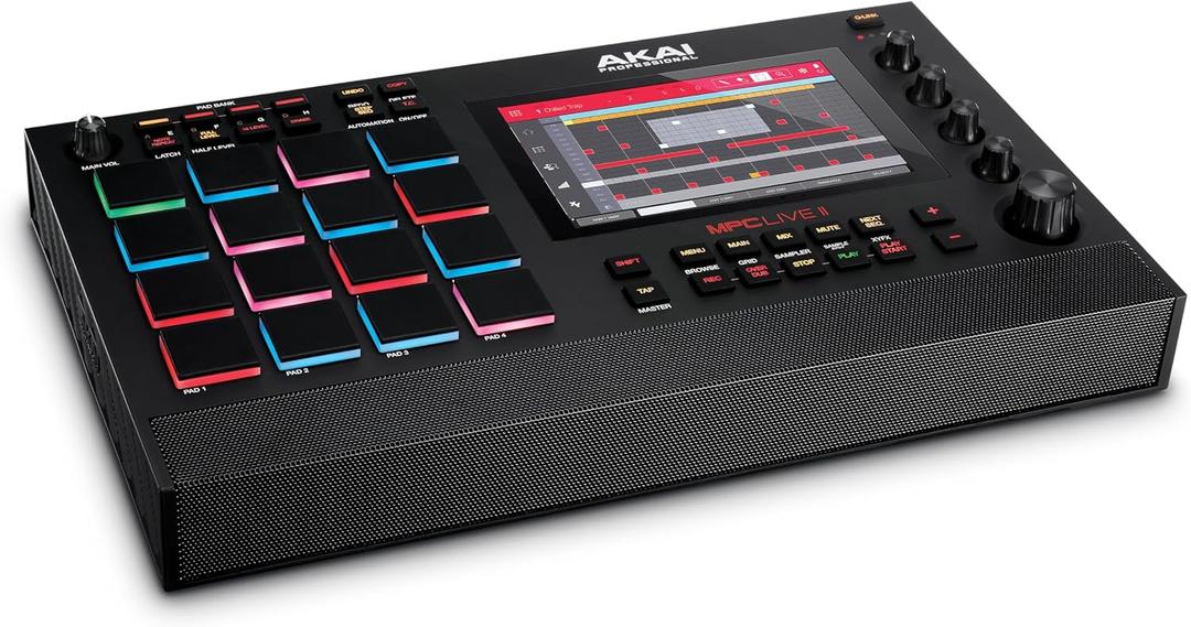 Akai Professional MPC Live II - Battery Powered Drum Machine, Sampler and Beat Maker With Speakers, Drum Pads, Synth Engines, Touch Display, and Native Instruments Integration
