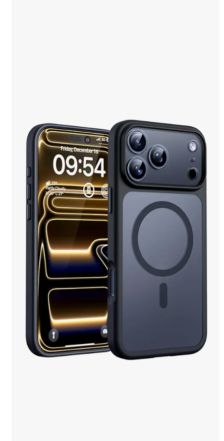 TOCOL for iPhone 17 Pro Case, Compatible with Magsafe, Builtin Magnetic Ring, Full Camera Protection, Drop Protection, Translucent Matte for iPhone 17 Pro Phone Case 6.3 inch (Black)