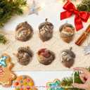 2 x Forest Animal Acorn Ornaments, Cozy Forest Christmas Ornaments, Pine Cone Animal Christmas Tree Hangning Ornaments, 2D Acrylic Christmas Decorations for Home Decor