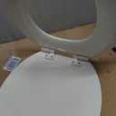 KOHLER 20454-96 Ridgewood Elongated Soft Close Toilet Seat, Quiet Close, Wood Toilet Seat, Home Essentials, Biscuit