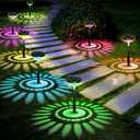 5 Pack Solar Pathway Lights Multicolor & Warm White LED IP67 Waterproof Outdoor