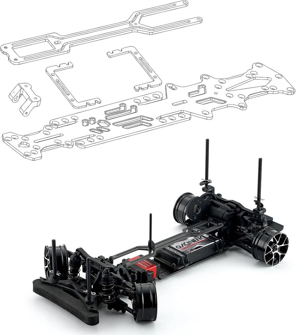 Carbon Fiber Chassis and Battery Holder for YOKOMO YD2-Z 1:10 Drift car Narrow Vertical High Traction