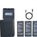 3PCS x 1100mAh Batteries for Ryze Tech DJI Tello Battery USB Speed 3 in 1 Charger black