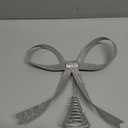 Large Metal Bow Christmas Tree Topper,9.4 Inch Glitter Silver Tree Topper, Silver Bow Christmas Tree Decorations for Xmas Home Decor Holiday Party Indoor Outdoor Shop Office