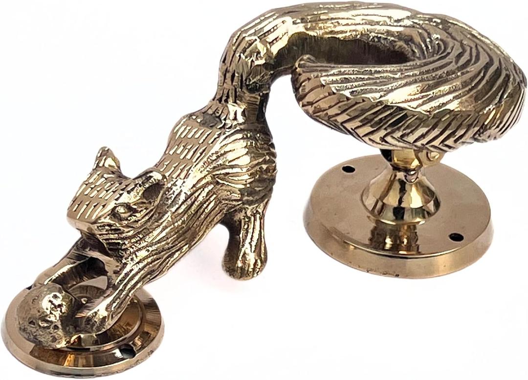 "Beautifully Squirrel 7 inches Tall Solid Brass Door Knocker Antique Design Door Knockers Brass Handle Pull Home Dcor Accessories Vintage King Royal gate pullers "