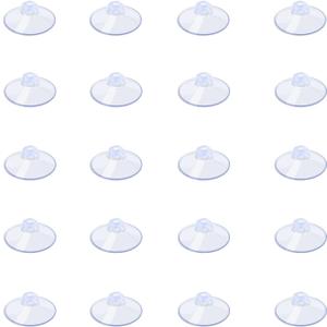 AQUANEAT 20 Packs Suction Cups 0.8 Inch Clear Sucker Pads Without Hook for Glass Home Organization Decoration