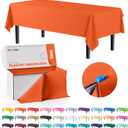 Party Solids 54 Inch X 300 Feet Orange Plastic Table Cover Roll in A Cut - to - Size Box with Convenient Slide Cutter, Cuts Up to 36 Rectangle 8 Feet Plastic Disposable Tablecloths