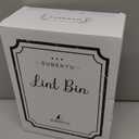 SUBEKYU Magnetic Lint Bin for Laundry Room, Wall Mounted Metal Lint Box Holder Trash Can with Lid for Dryer,Lint Basket for Laundry Room Organization,White