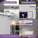 Motorized Blinds with Remote Control, Blackout Smart Blinds for Windows, Horizontal Window Electric Blinds Cordless【Solar Powered Blinds】 Custom Automatic Blinds White 28" Wx64 H