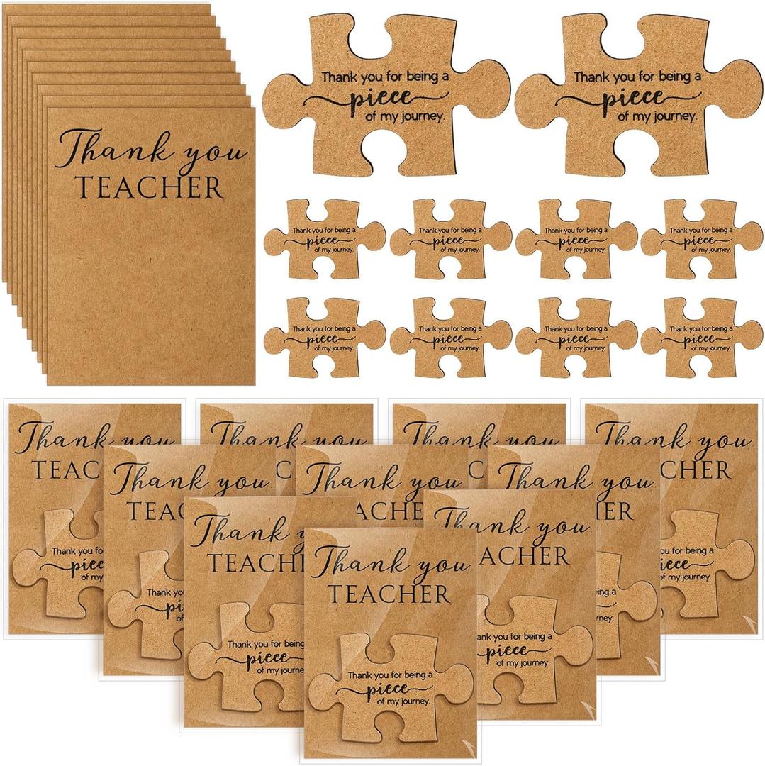 Xuhal 20 Sets Thank You Fridge Magnets Teacher Inspirational Motivational Refrigerator Magnets Appreciation Gift for Fridge Puzzle Refrigerator Magnet Gift Cards with OPP Bags