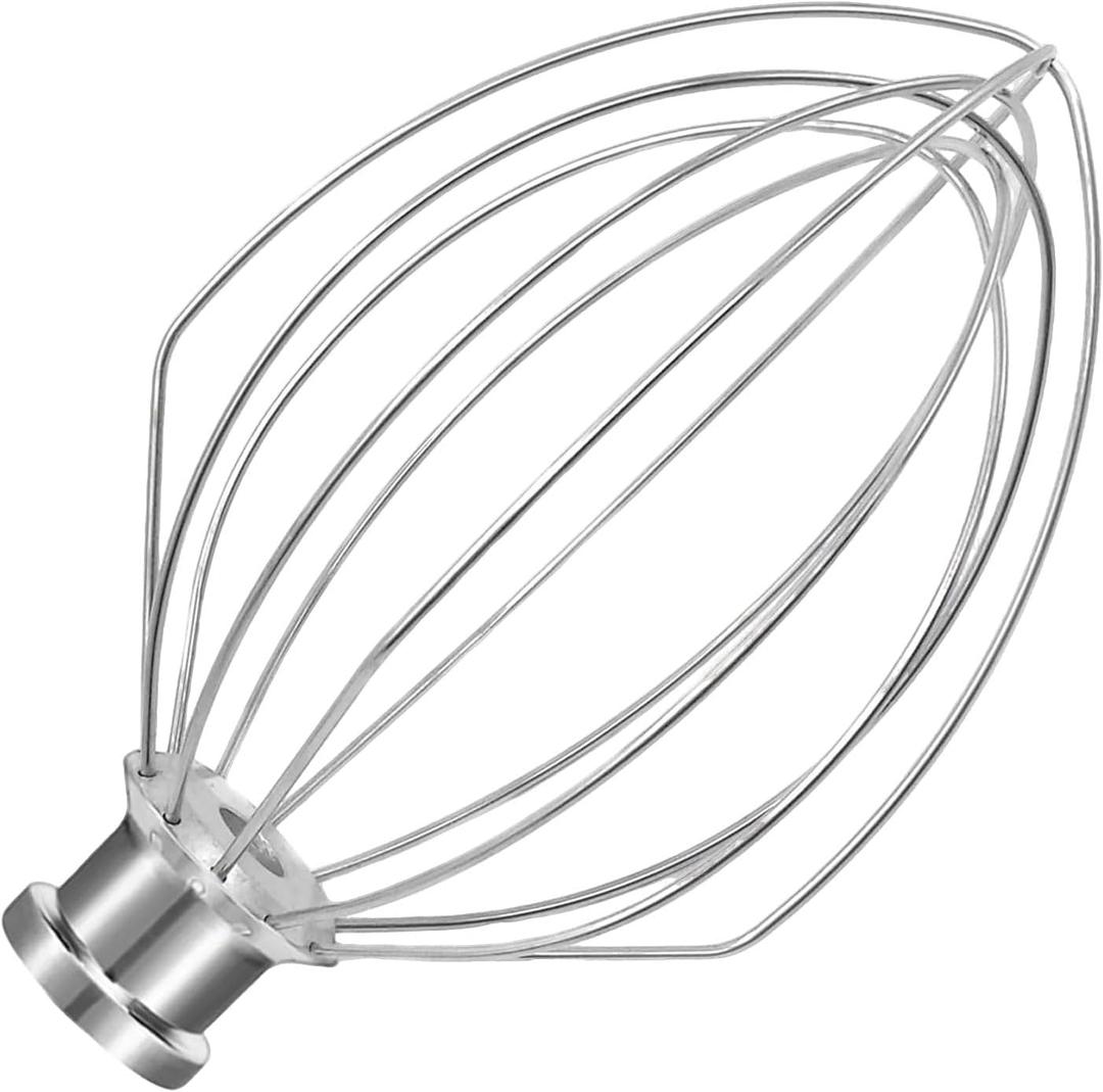 K5A Stainless Steel Whisk for KitchenAid 5Qt Bowl Lift Stand Mixer, 6 Wire Whip Attachment for K4 K5 K5SS, KSM5, KG25, KP50, KSM6573, KSM6521,18/8 Stainless Steel, Heavy Duty, Dishwasher Safe