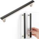 Black and Nickel Cabinet Pulls Matte Black and Brushed Nickel Kitchen Cabinet Handles, 10 Pack 6-1/4 Inch, 2281 Two Tone Hardware for Cabinets Drawers Bedroom Dresser Cupboard Bathroom Vanity