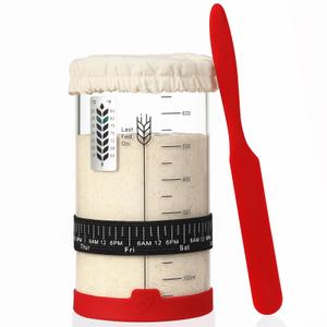 Sourdough Starter Jar, 24 OZ Wide Mouth Sour Dough Starter Jars Glass, Sourdough Starter Kit, Sourdough Bread Baking Supplies for Beginners and Pro, 1 Pack