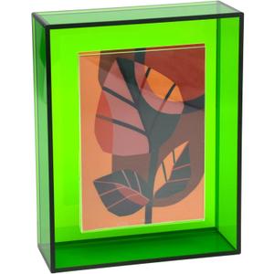 11x14 Acrylic Picture Frame for Wall and Tabletop Neon Floating Photo Frame with Decorative Bright Color, Turquoise Green
