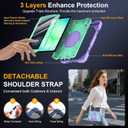 Case for Samsung Galaxy Tab A11+/A9+ Plus 11 Inch 2026/2024, Auorld Rugged Case for Samsung Galaxy A9+/A11+ Tablet with Screen Protector 360 Rotating Stand Shoulder Strap Pen Holder, Purple Mint