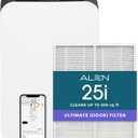 Alen 25i HEPA Air Purifier, Ultimate Filter, Covers 800 Sq Ft
For Odors, Mold, Smoke, Dust, Allergens, Viruses, Dander, Pet Fur with True HEPA filter. App to Control & Data