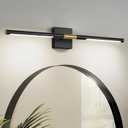 30 Inch Bathroom Light Fixtures, 16W 3CCT Dimmable Black and Gold LED Vanity Lighting Fixtures Over Mirror, 360° Rotatable Modern Bathroom Vanity Light Bar, AD-W9465-L75-BK