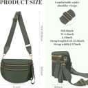 WOOMADA Checkered Crossbody Bag Bum Bag for Women, Fanny Pack Checkered Purse, Belt Bag with Shoulder Strap(Bean Green)