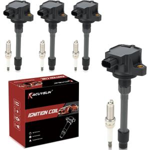 UF781 Ignition Coil Pack and Double Iridium Spark Plugs Set of 4 Compatible with Honda Civic Accord CRV Acura RDX TLX 2016-2021 Replaces# CM11122, 95660