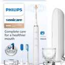 Philips Sonicare DiamondClean Smart 9500 Electric Toothbrush - Sonic Toothbrush with App, Pressure Sensor, 15 Brushing Settings, Replacement Reminder, USB Charging Travel Case, White, Model HX9923/01