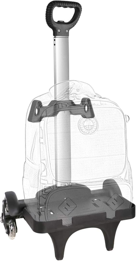Backpack Trolley, Wheeled Cart Aluminum Alloy, Folding Trolley Cart for Schoolbag, 6 Wheels Luggage Cart