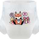 CutiePlusU Adult Diaper 3 Pieces Adult Diapers Sample Maximum Overnight Absorbency White Baby Fox (Large 37"-47")